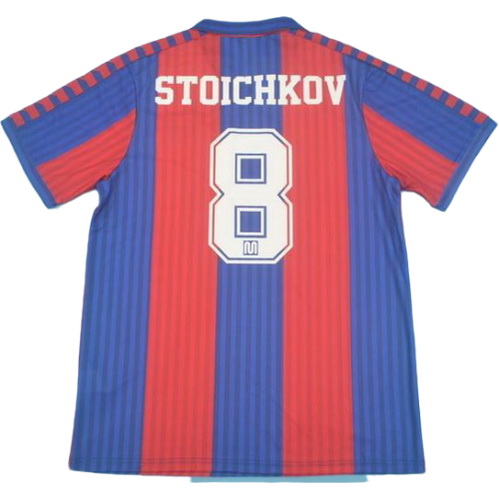 prima maglia stoichkov 8 barcellona 1991-1992 rosso blu uomo