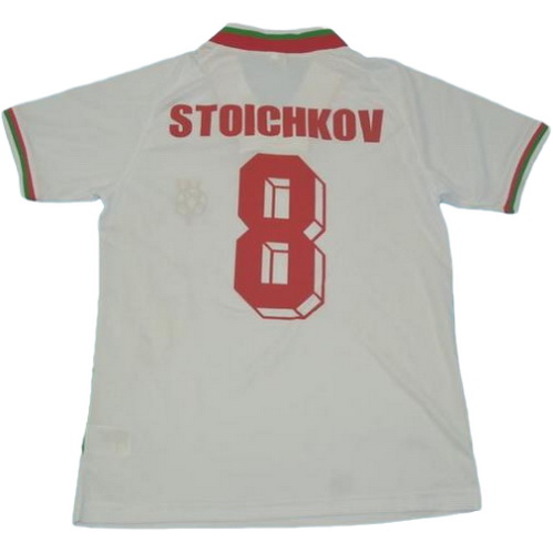 prima maglia stoichkov 8 bulgaria copa mundial 1994 bianco uomo