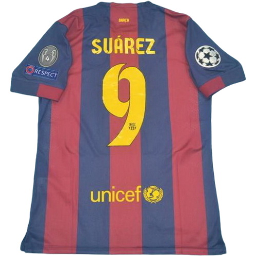 prima maglia suarez 9 barcellona 2014-2015 rosso blu uomo