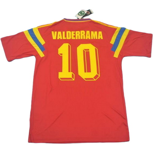 prima maglia valderrama 10 colombia 1990 rosso uomo