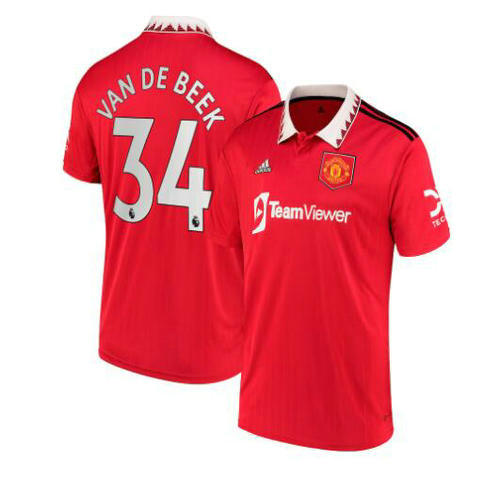 prima maglia van de beek 34 manchester united 2022-2023 uomo