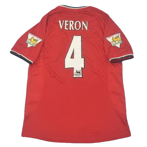 prima maglia veron 4 manchester united 2000-2002 rosso uomo