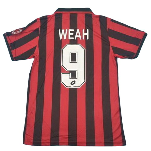 prima maglia weah 9 ac milan 1996 rosso uomo