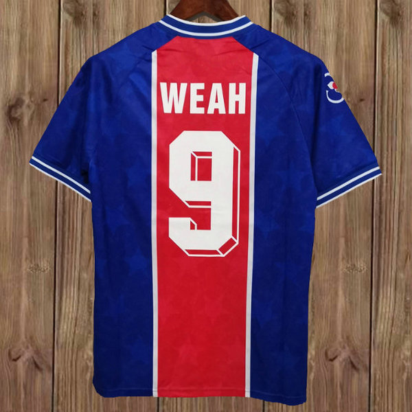 prima maglia weah 9 psg 1994-1995 blu uomo