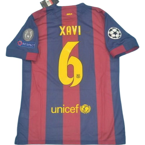 prima maglia xavi 6 barcellona 2014-2015 rosso blu uomo