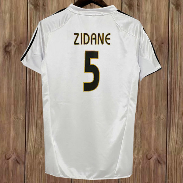 prima maglia zidane 5 real madrid 2004-2005 bianco uomo