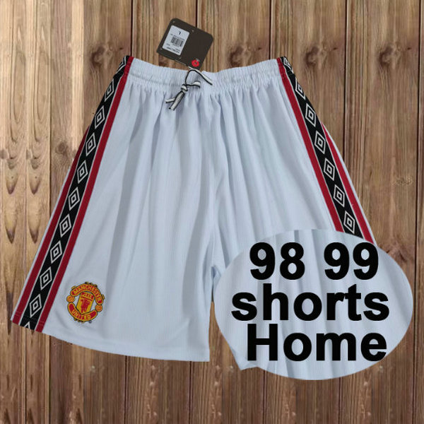 prima pantaloncini manchester united 1998-1999 bianco uomo