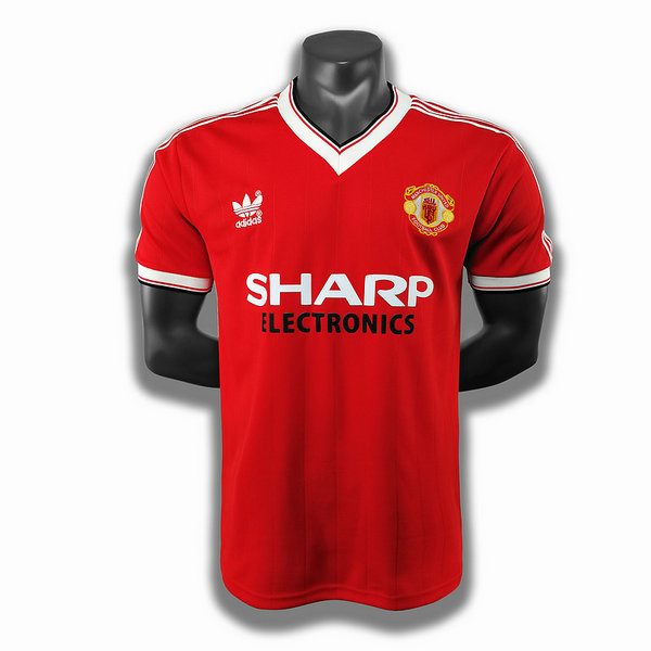 prima player maglia manchester united 1983 rosso uomo