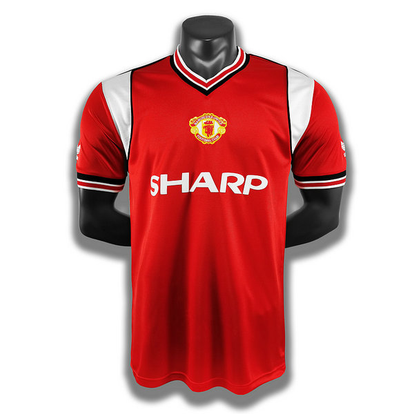 prima player maglia manchester united 1985 rosso uomo