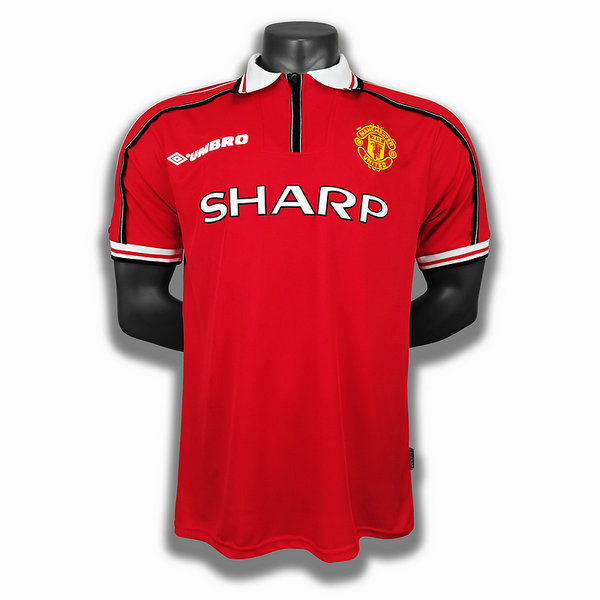 prima player maglia manchester united 1998 1999 rosso uomo