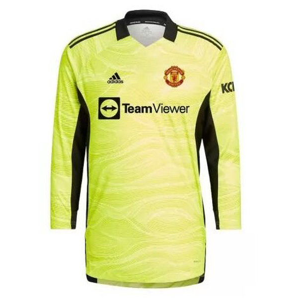 prima portiere maglia manchester united manica lunga 2021 2022 giallo uomo