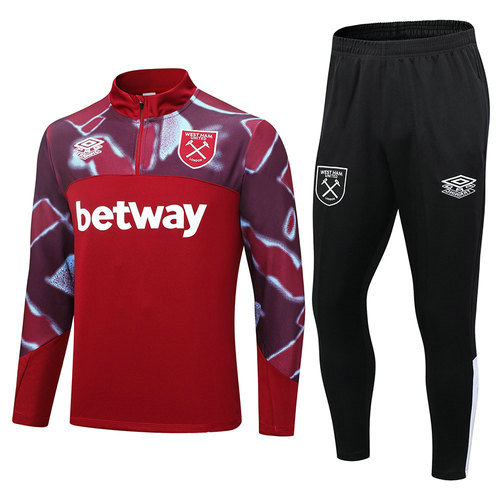 rosso tuta con mezza zip west ham 2023-2024 uomo