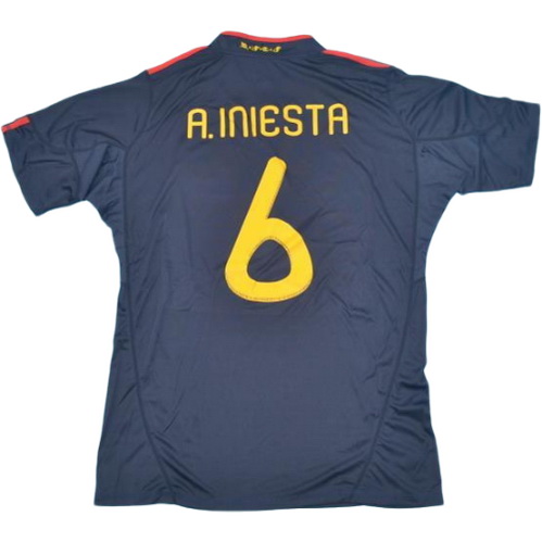 seconda maglia a.iniesta 6 spagna 2010 blu uomo