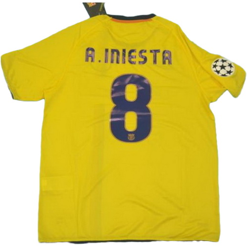 seconda maglia a.iniesta 8 barcellona lfp 2008-2009 giallo uomo