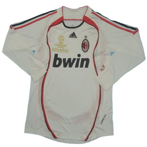 seconda maglia ac milan manica lunga 2006-2007 bianco uomo