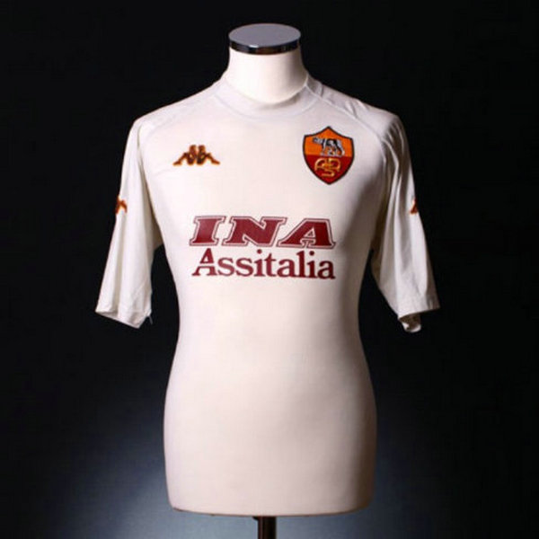 seconda maglia as roma 2000-2001 bianco uomo