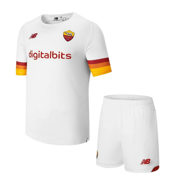 seconda maglia as roma 2021 2022 bianco bambino