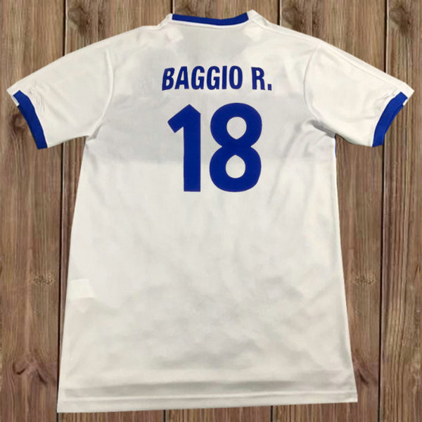 seconda maglia baggio r. 18 italia 1999 bianco uomo