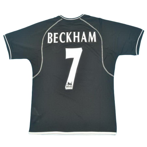 seconda maglia beckham 7 manchester united 2000-2002 nero uomo