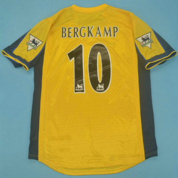 seconda maglia bergkamp 10 arsenal 2000-2001 giallo uomo