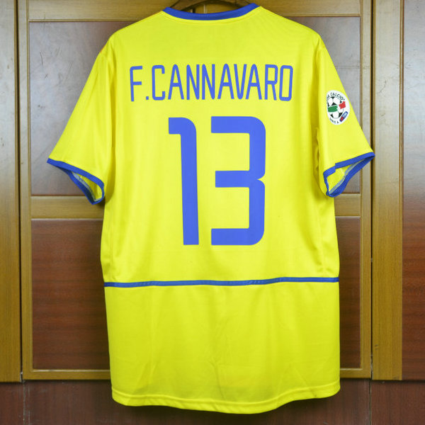 seconda maglia f.cannavaro 13 inter 2002-2003 giallo uomo