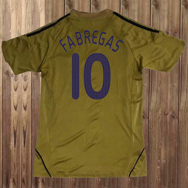 seconda maglia fabregas 10 spagna 2008 giallo uomo