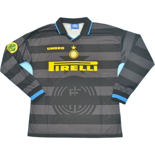 seconda maglia inter manica lunga 1997-1998 grigio uomo