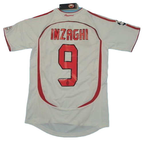 seconda maglia inzaghi 9 ac milan 2006-2007 bianco uomo