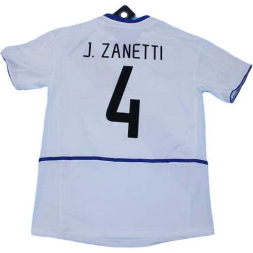 seconda maglia j.zanetti 4 inter 2002-2003 bianco uomo