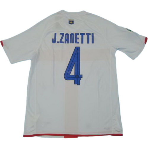 seconda maglia j.zanetti 4 inter 2007-2008 bianco uomo