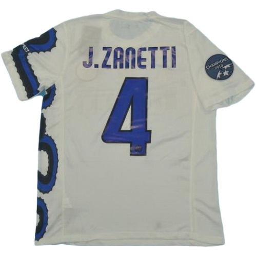 seconda maglia j.zanetti 4 inter campioni 2010 bianco uomo