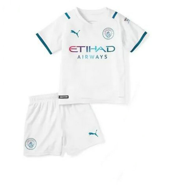 seconda maglia manchester city 2021 2022 bianco bambino