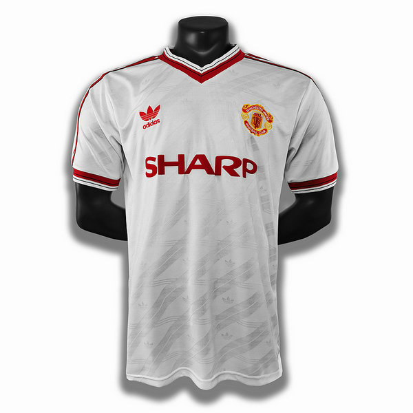 seconda maglia manchester united 1986-1987 bianco uomo