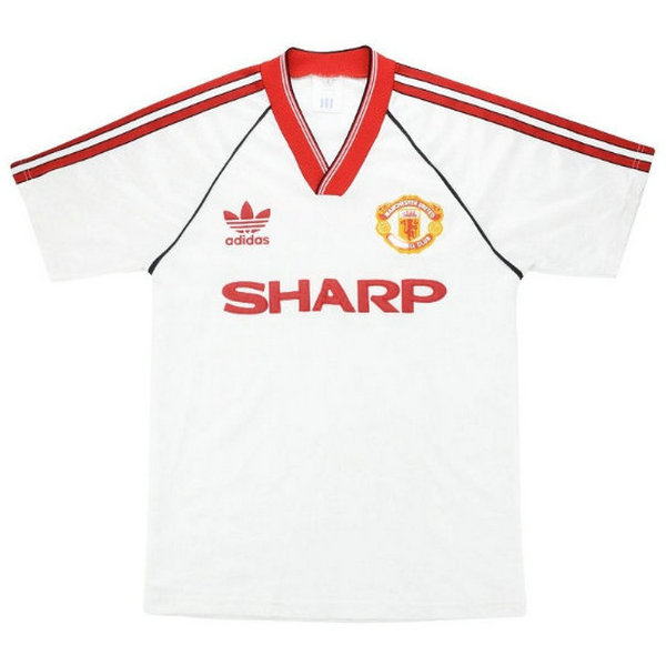 seconda maglia manchester united 1988-1990 bianco uomo