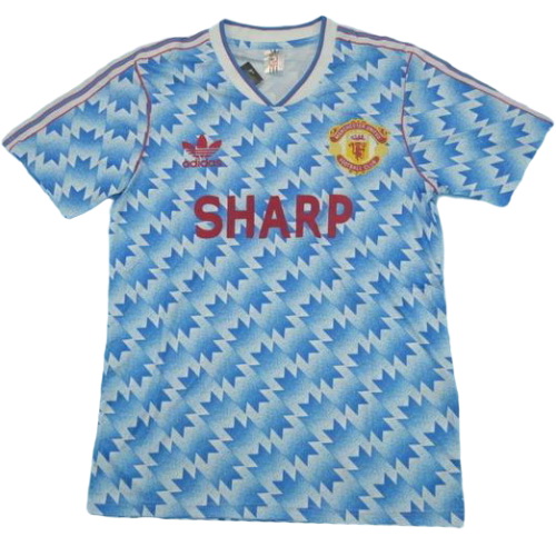 seconda maglia manchester united 1990-1992 blu uomo