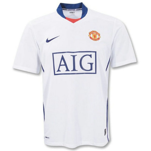 seconda maglia manchester united 2008-2009 bianco uomo