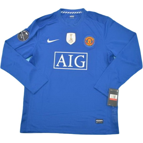 seconda maglia manchester united manica lunga campioni 2008-2009 blu uomo