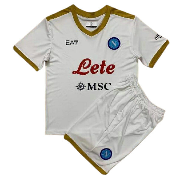 seconda maglia napoli 2021 2022 bianco bambino