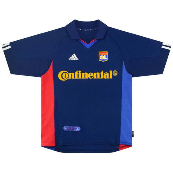 seconda maglia olympique lyon 2001-2002 blu uomo