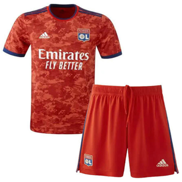 seconda maglia olympique lyon 2021 2022 rosso bambino