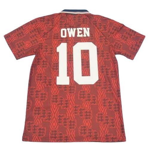 seconda maglia owen 10 inghilterra 1994 rosso uomo