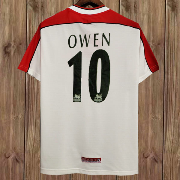 seconda maglia owen 10 liverpool 1998-2000 bianco uomo