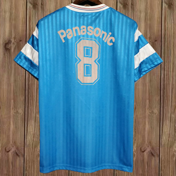 seconda maglia panasonic 8 olympique marsiglia 1990-1991 blu uomo