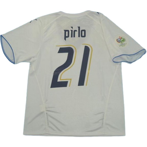 seconda maglia pirlo 21 italia copa mundial 2006 bianco uomo