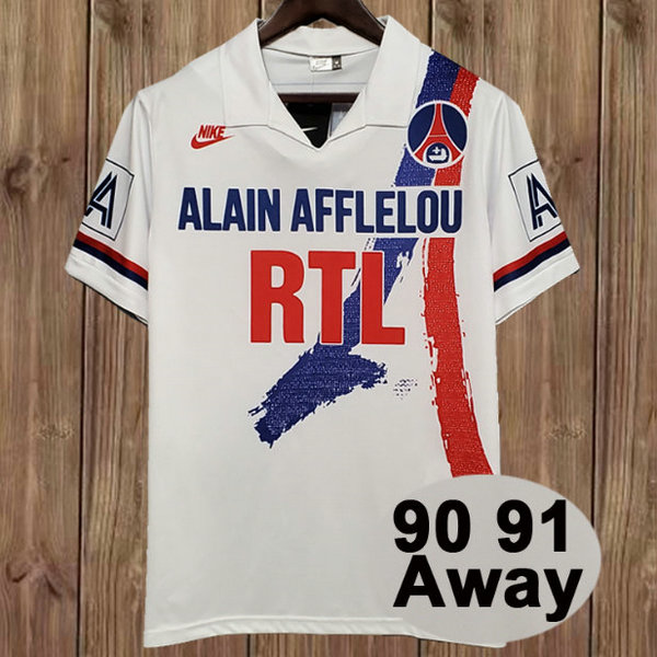 seconda maglia psg 1990-1991 bianco uomo