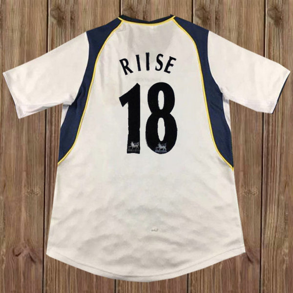 seconda maglia riise 18 liverpool 2001-2002 bianco uomo