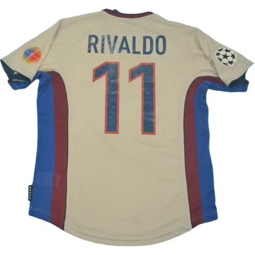 seconda maglia rivaldo 11 barcellona 1999-2000 bianco uomo