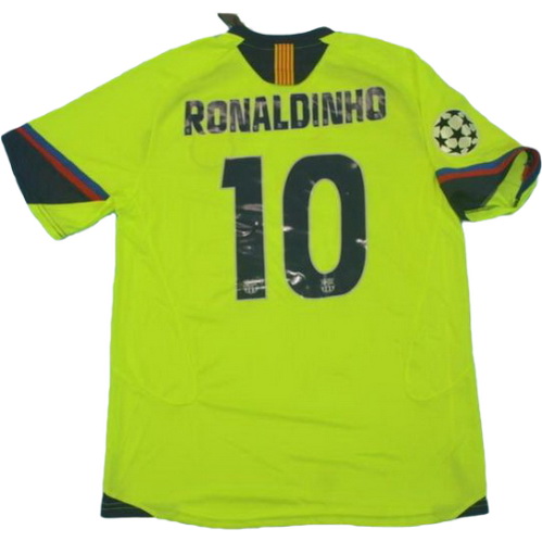 seconda maglia ronaldinho 10 barcellona lfp 2005-2006 verde uomo