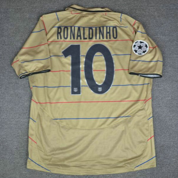 seconda maglia ronaldinho 9 barcellona 2003-2004 giallo uomo