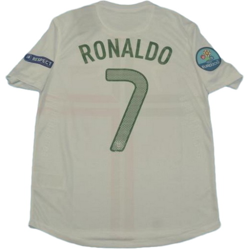 seconda maglia ronaldo 7 portogallo 2012 bianco uomo